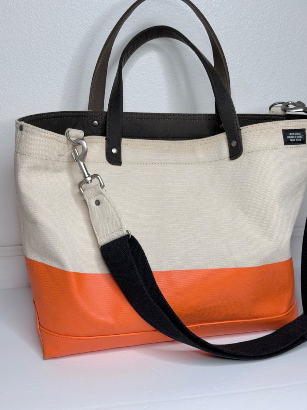 Kate Spade Jack Spade Industrial Canvas Coal Bag Travel weekender Tote Zip - Picture 2 of 16